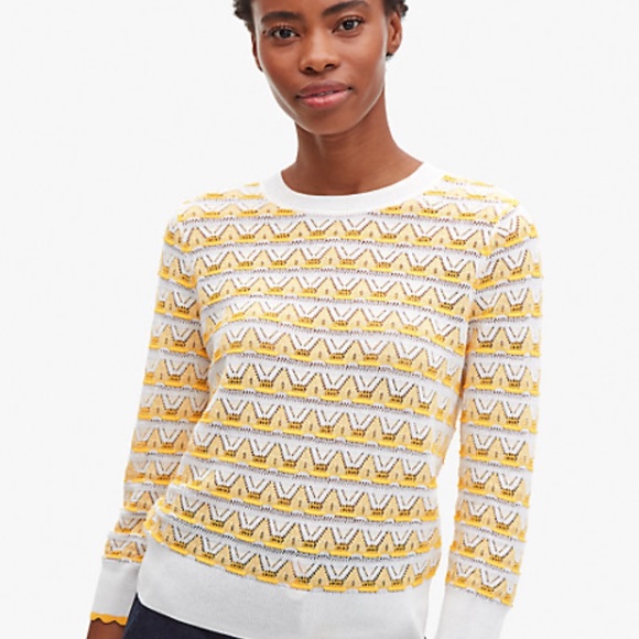 kate spade Sweaters - Kate spade striped pointelle sweater